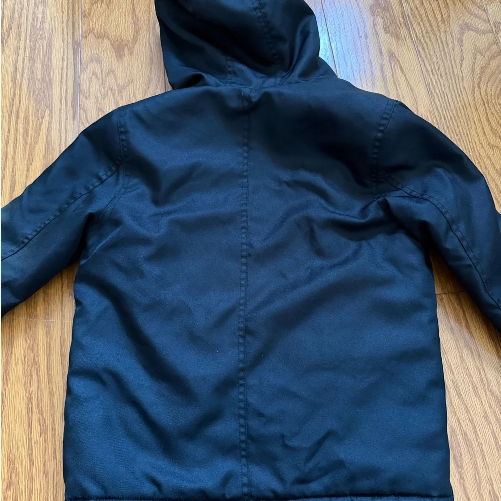 GAP Kids Black Hooded Puffer Jacket small s barn coat